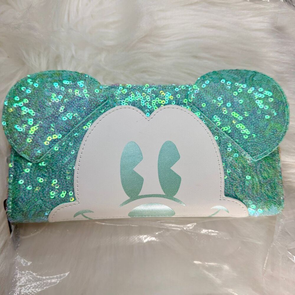 Disney 100th Platinum & Wonder Mickey Mouse Wallet Clutch Loungefly NWT Hallmark